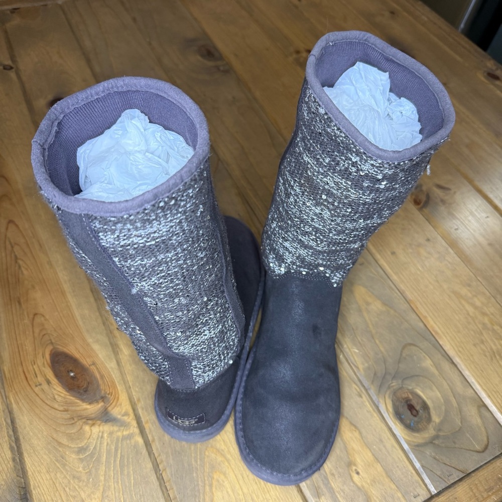 UGG Sequin Women's Camaya Charcoal Knit Boots